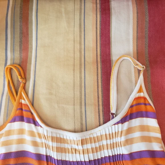 Women's Rock & Ali long Sundress sz 6 horiz colorful stripes - Picture 3 of 3